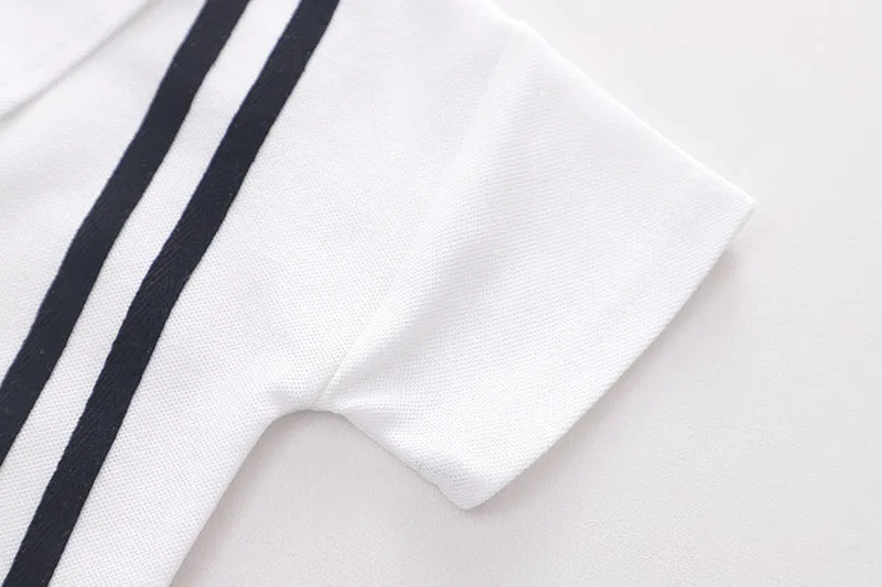 2 Pieces Set Baby Kid Boys Striped Polo Shirts And Shorts Wholesale 230206125