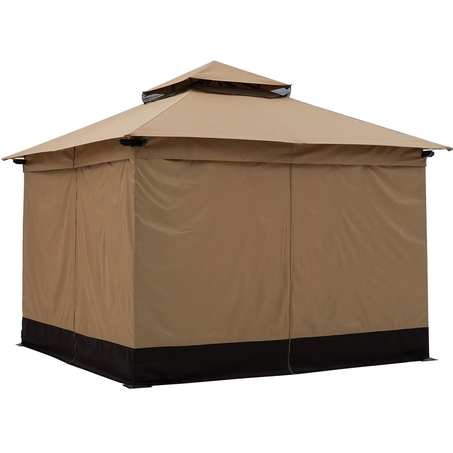 ABCCANOPY Outdoor Double Roof Soft 10x10 Patio Gazebo With Mesh Wall