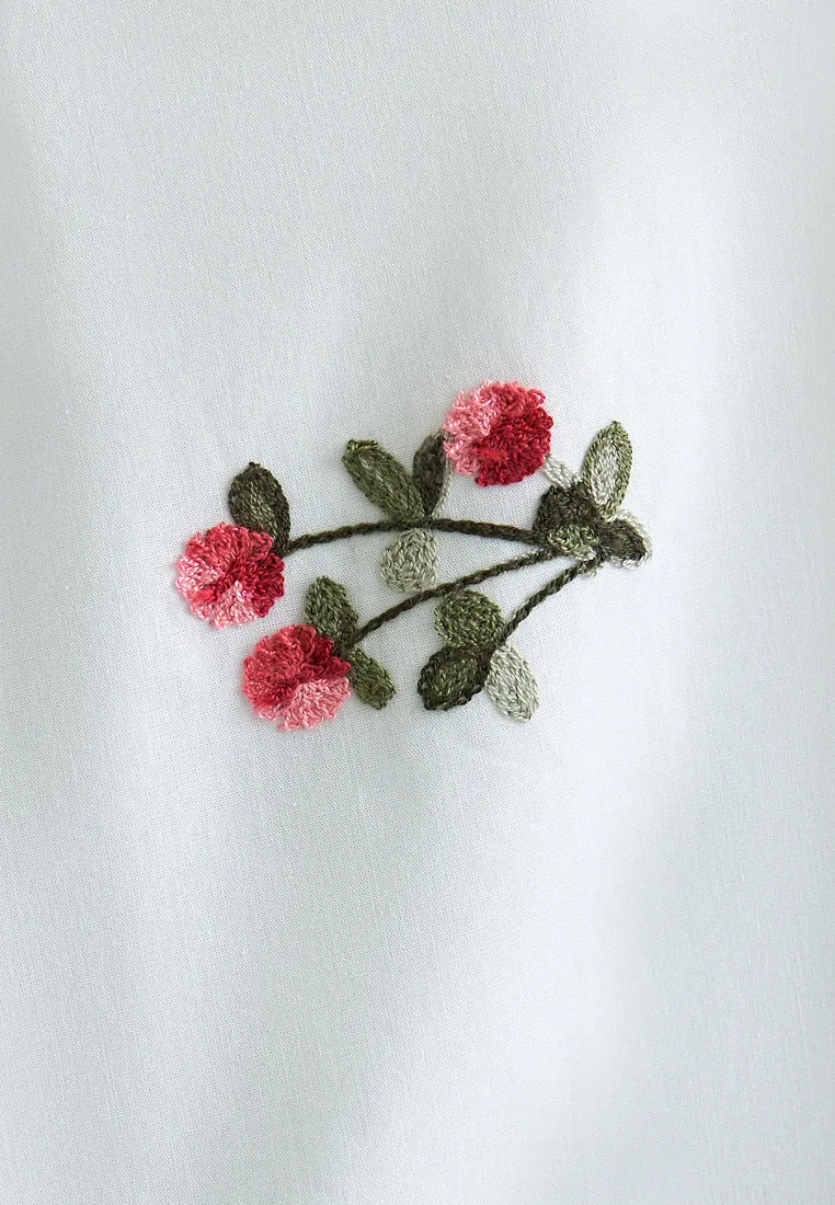Alon Tropical Escape Floral Embroidery Blouse