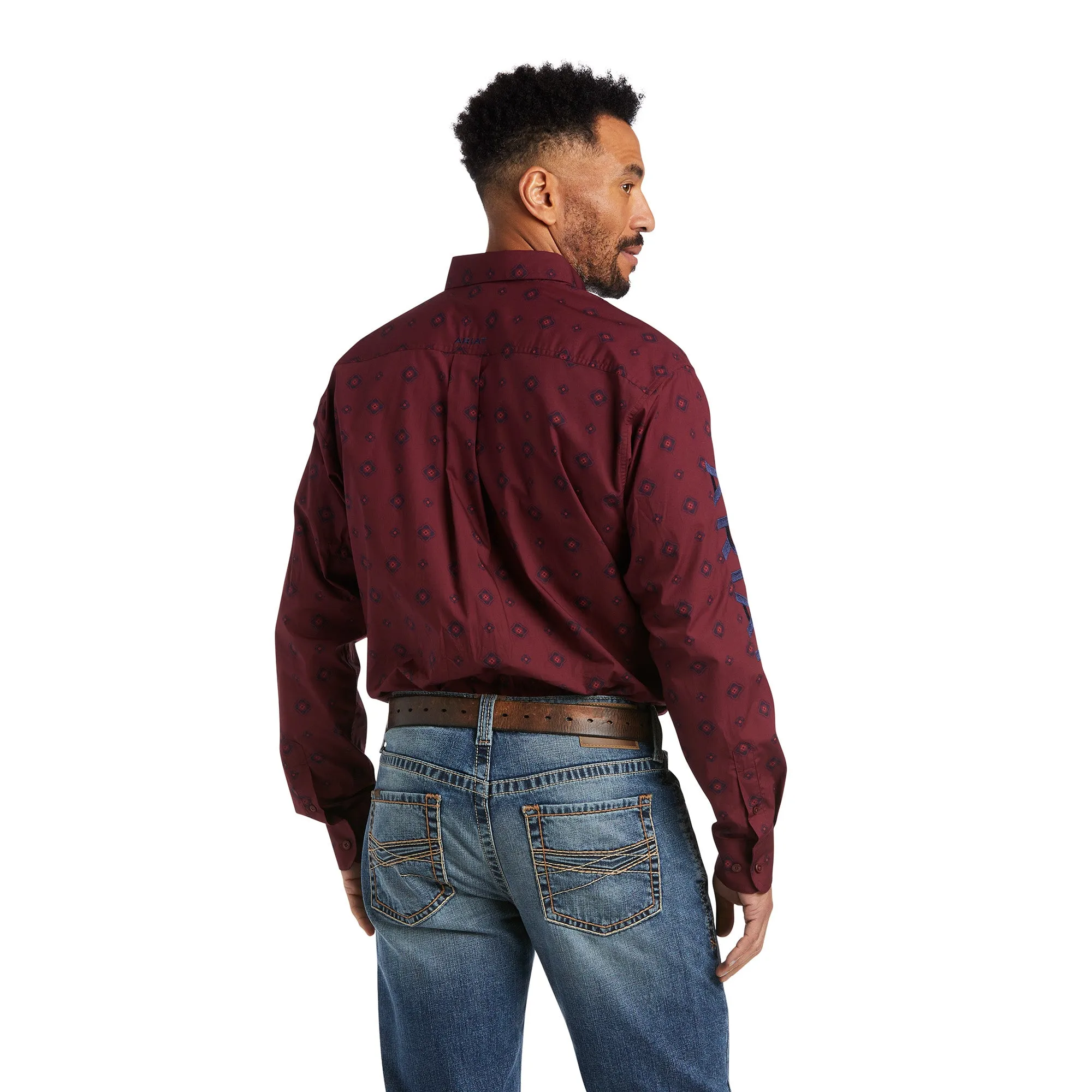 Ariat® Men's Team Wade Pomegranate Button Down Shirt 10038086