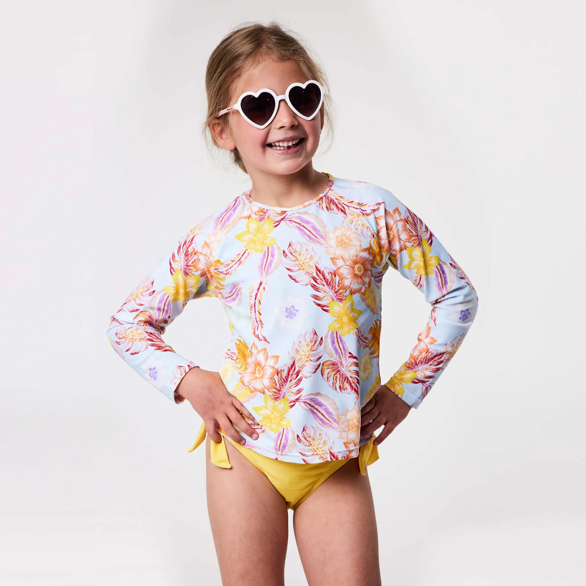 Boho Tropical Sustainable LS Rash Top