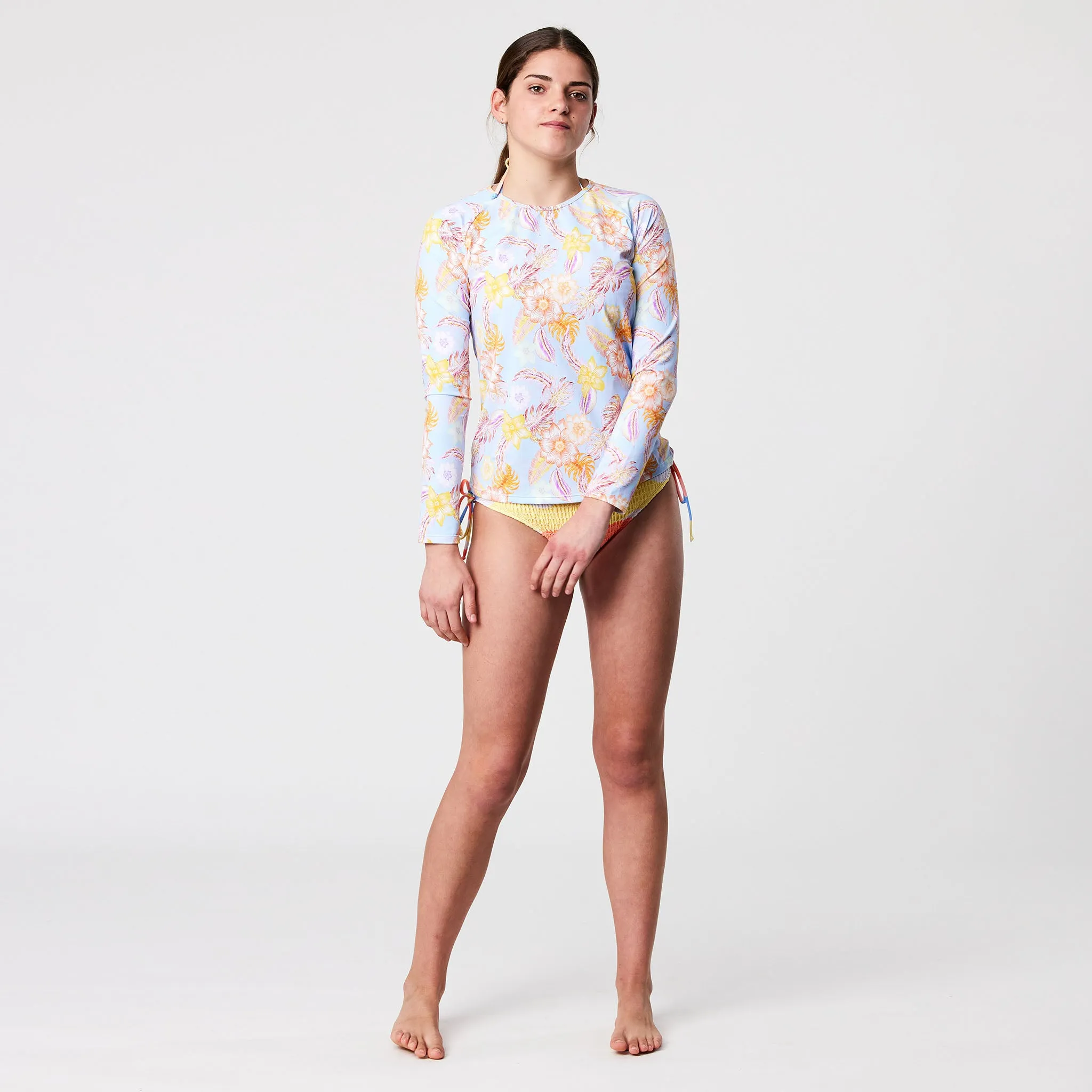 Boho Tropical Sustainable LS Rash Top
