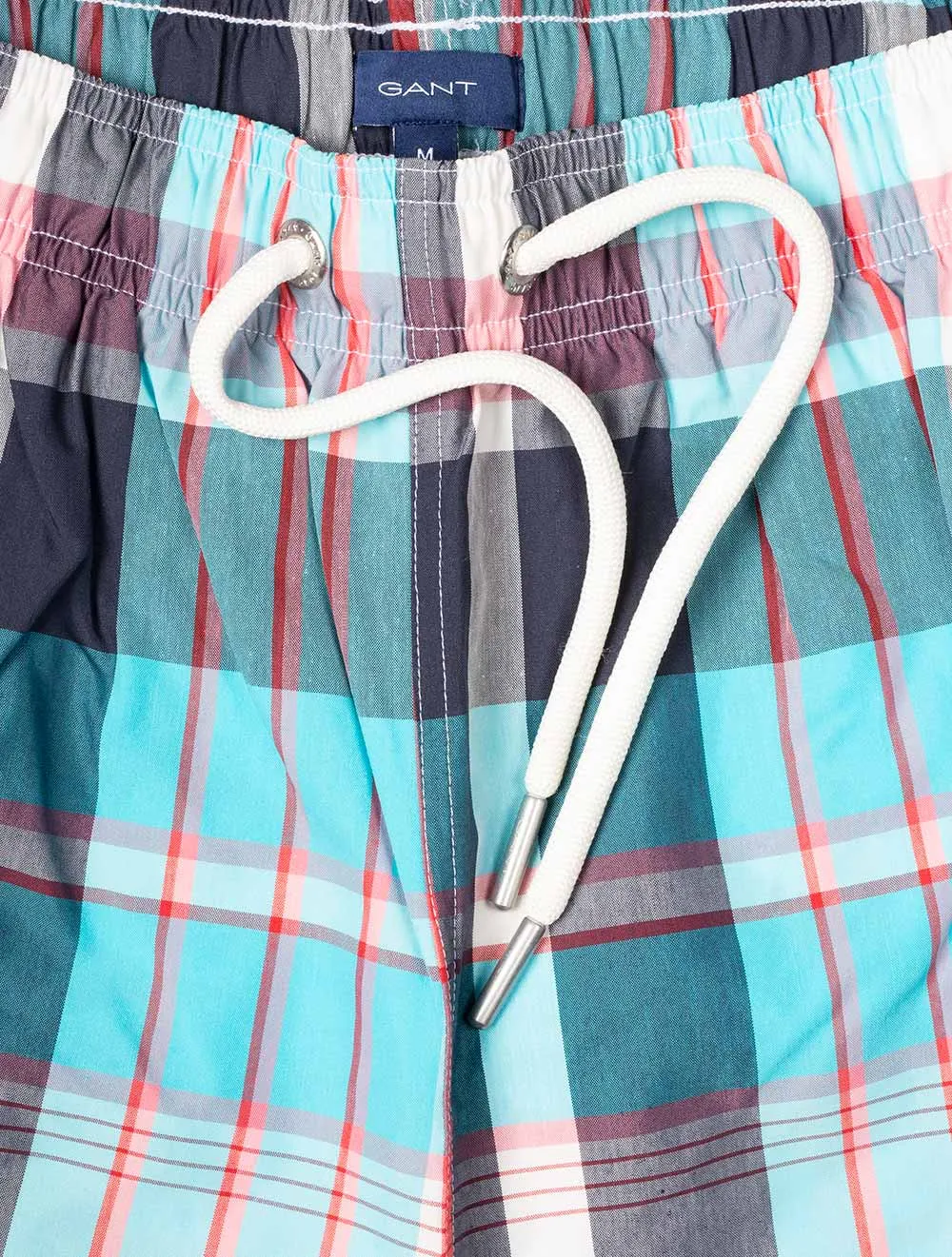 Classic Fit Madras Check Swim Shorts Turquoise Lagoon