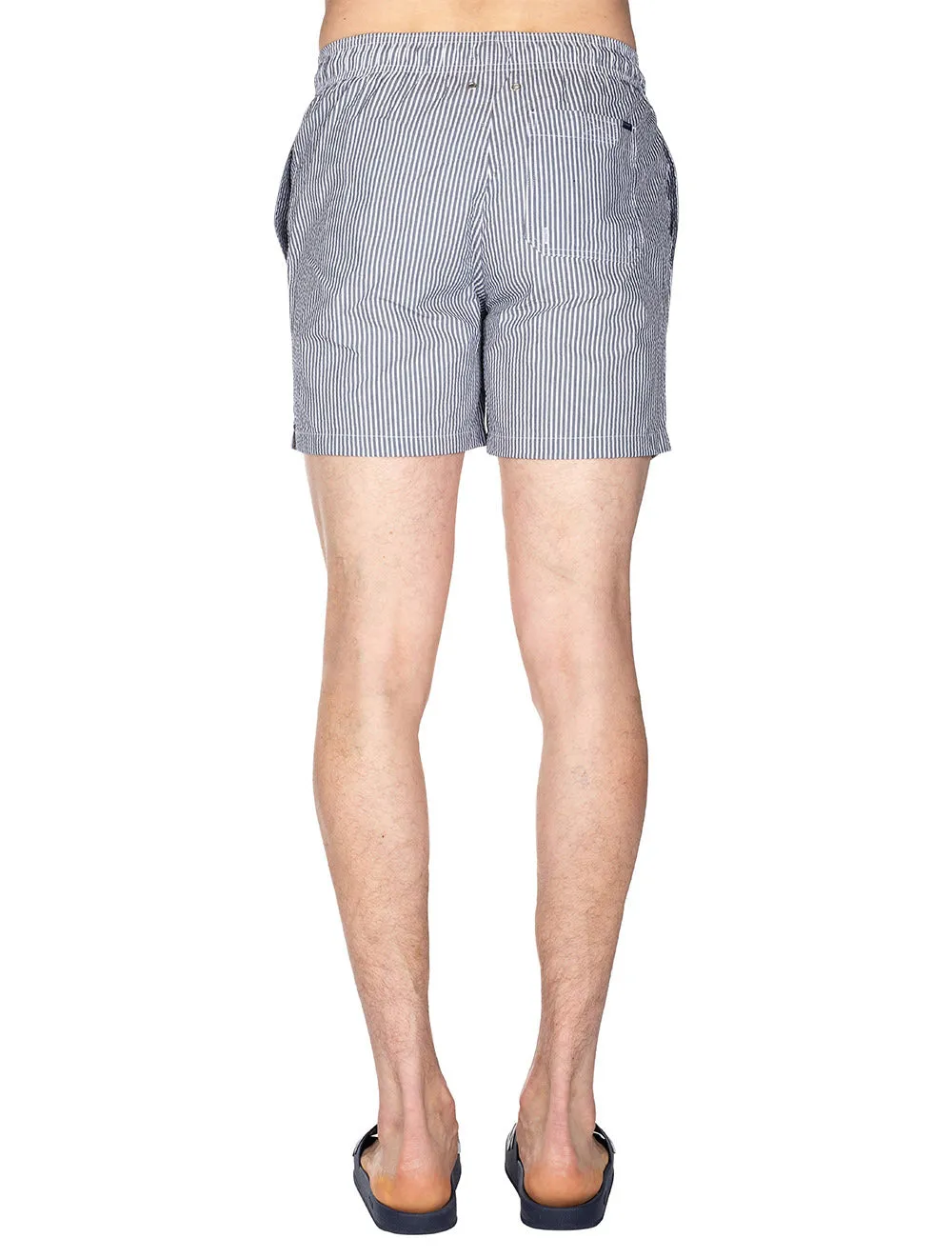Classic Fit Seersucker Swim Shorts Marine