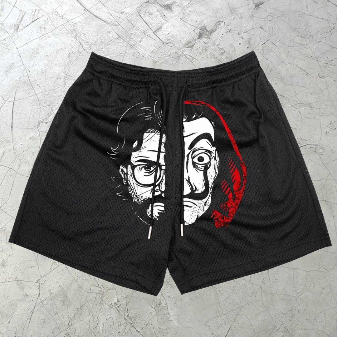 Devil Fashion Pattern Street Mesh Shorts
