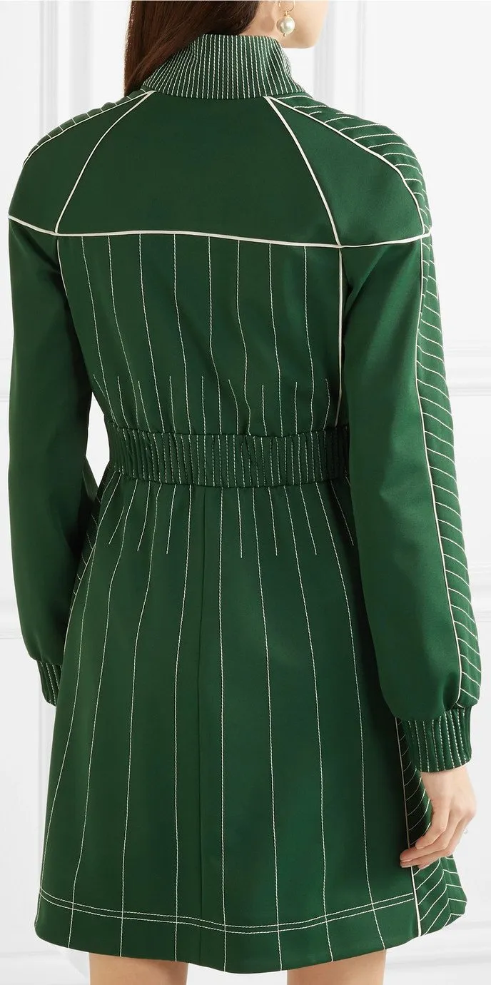 Embroidered Zip Mini Dress