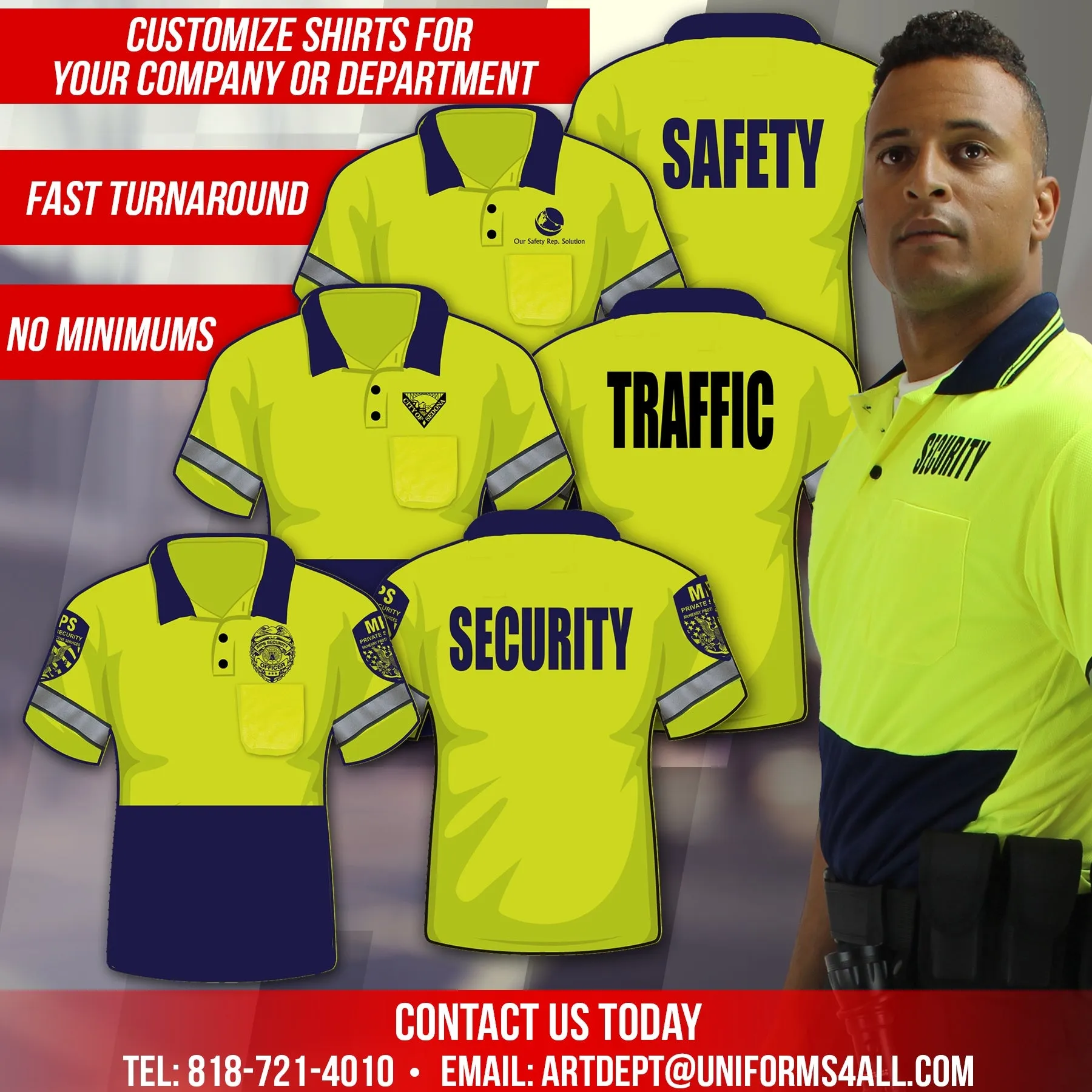First Class High Visibility Two Tone Polo Shirt with Reflective Stripes