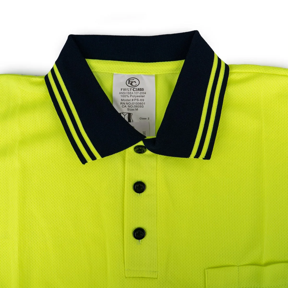 First Class High Visibility Two Tone Polo Shirt with Reflective Stripes