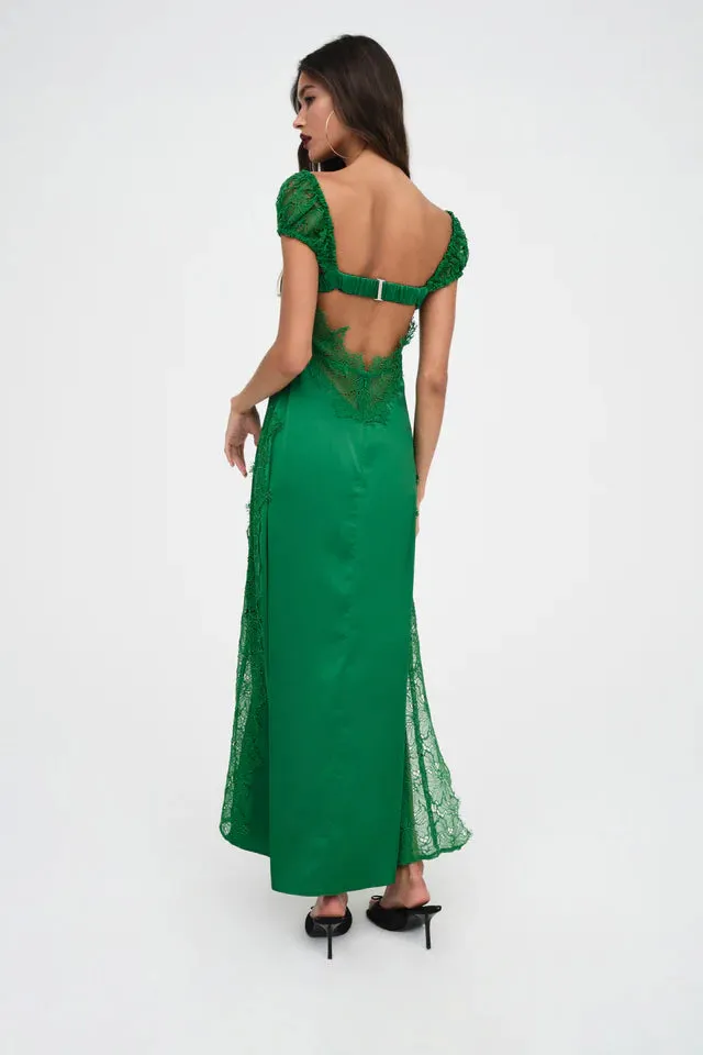 For Love & Lemons Casey Maxi Dress - Green