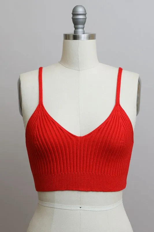 FREE MIND Contour Rib Knit Brami Lounge Top