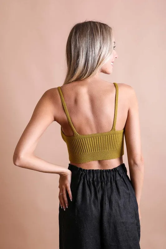 FREE MIND Contour Rib Knit Brami Lounge Top