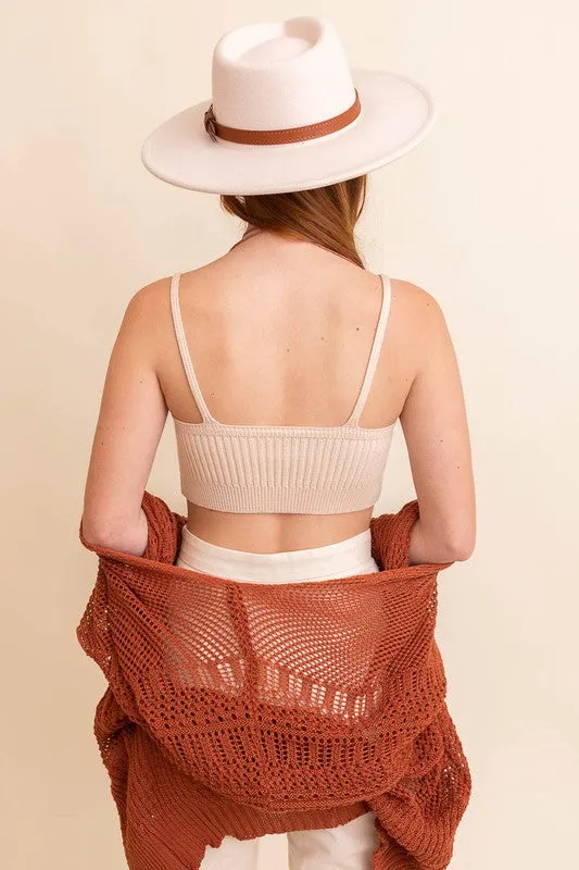FREE MIND Contour Rib Knit Brami Lounge Top