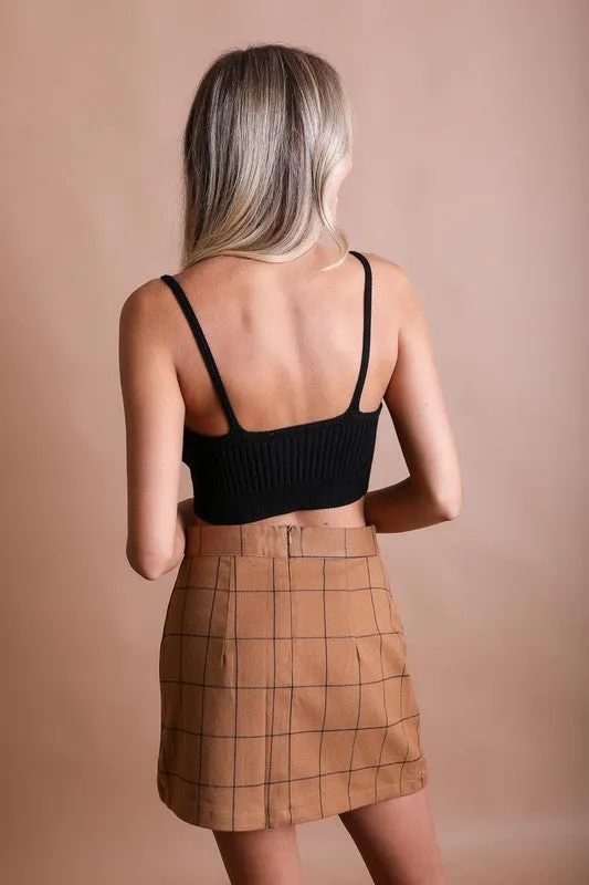 FREE MIND Contour Rib Knit Brami Lounge Top
