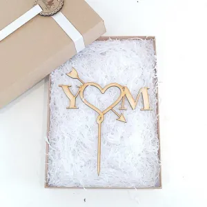 Personalised Initial Heart Wedding Cake Topper