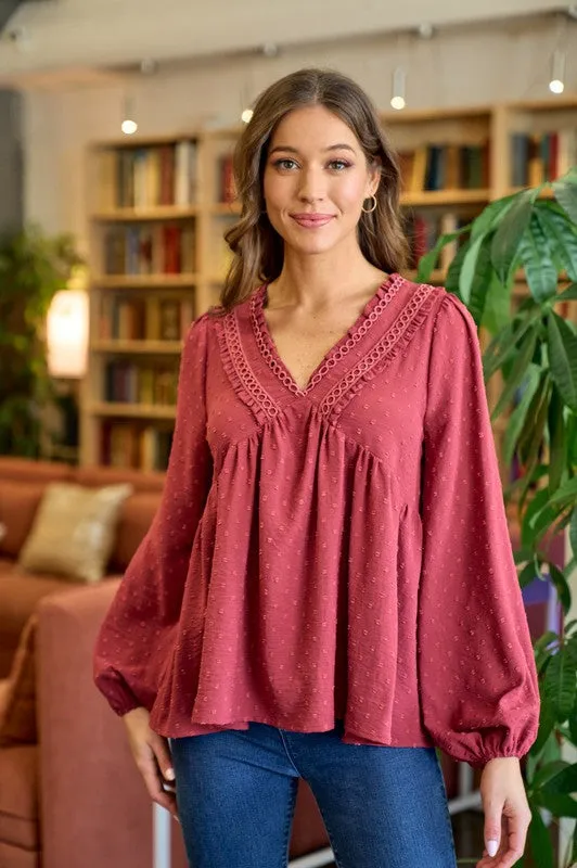 Pick Me Up Swiss Dot Blouse