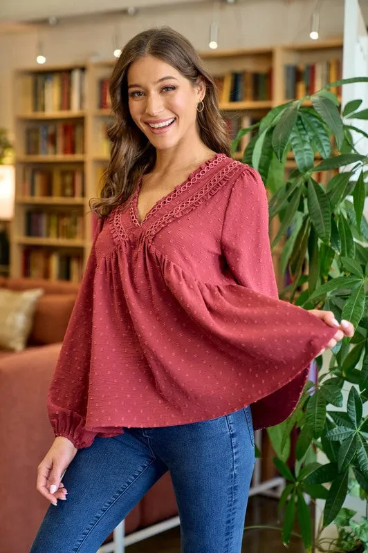 Pick Me Up Swiss Dot Blouse
