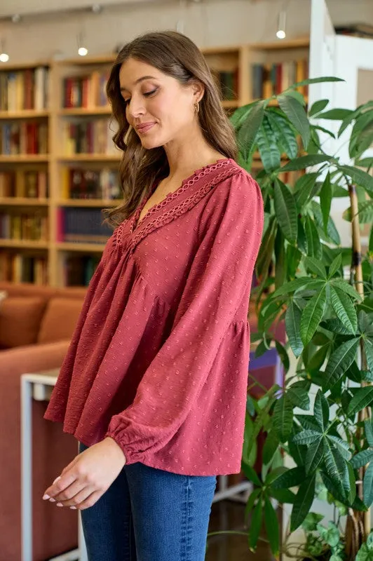 Pick Me Up Swiss Dot Blouse