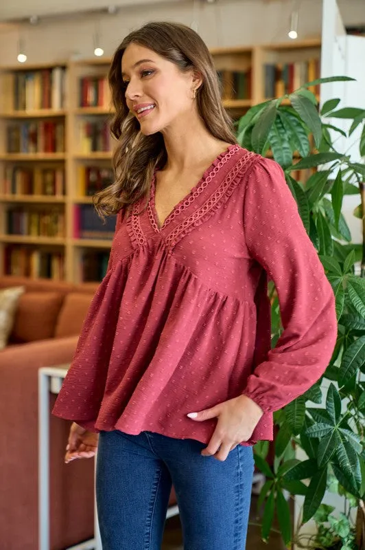 Pick Me Up Swiss Dot Blouse