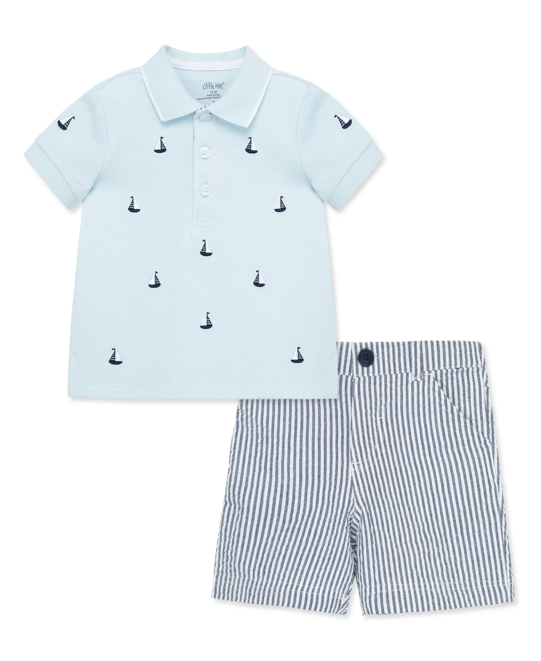 Sailboat Polo Toddler Short Set (2T-4T)