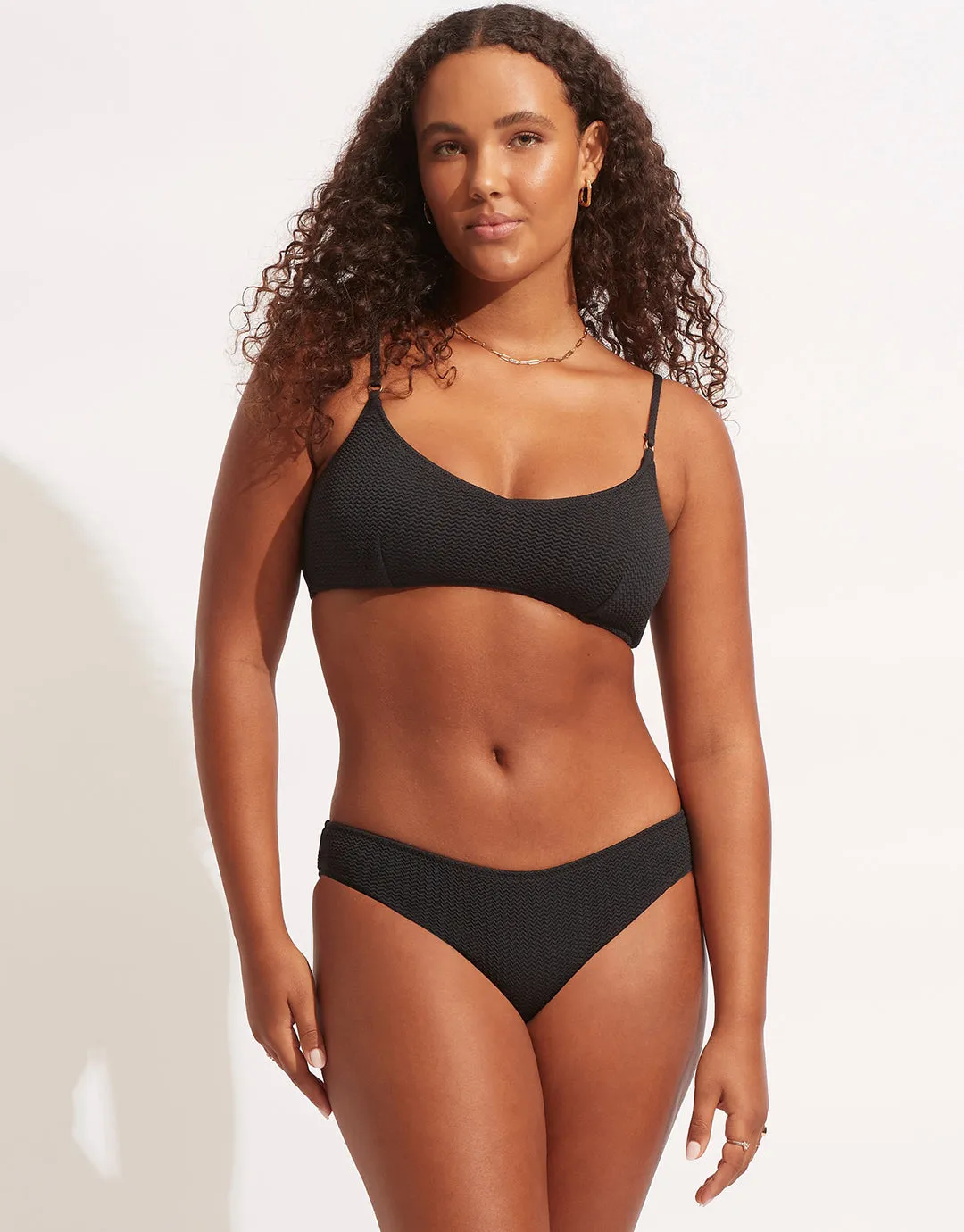 Sea Dive Bralette Bikini Top - Black