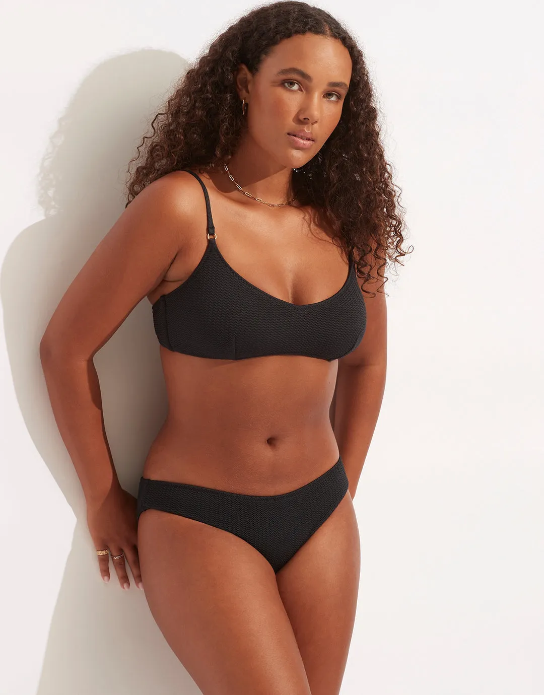 Sea Dive Bralette Bikini Top - Black