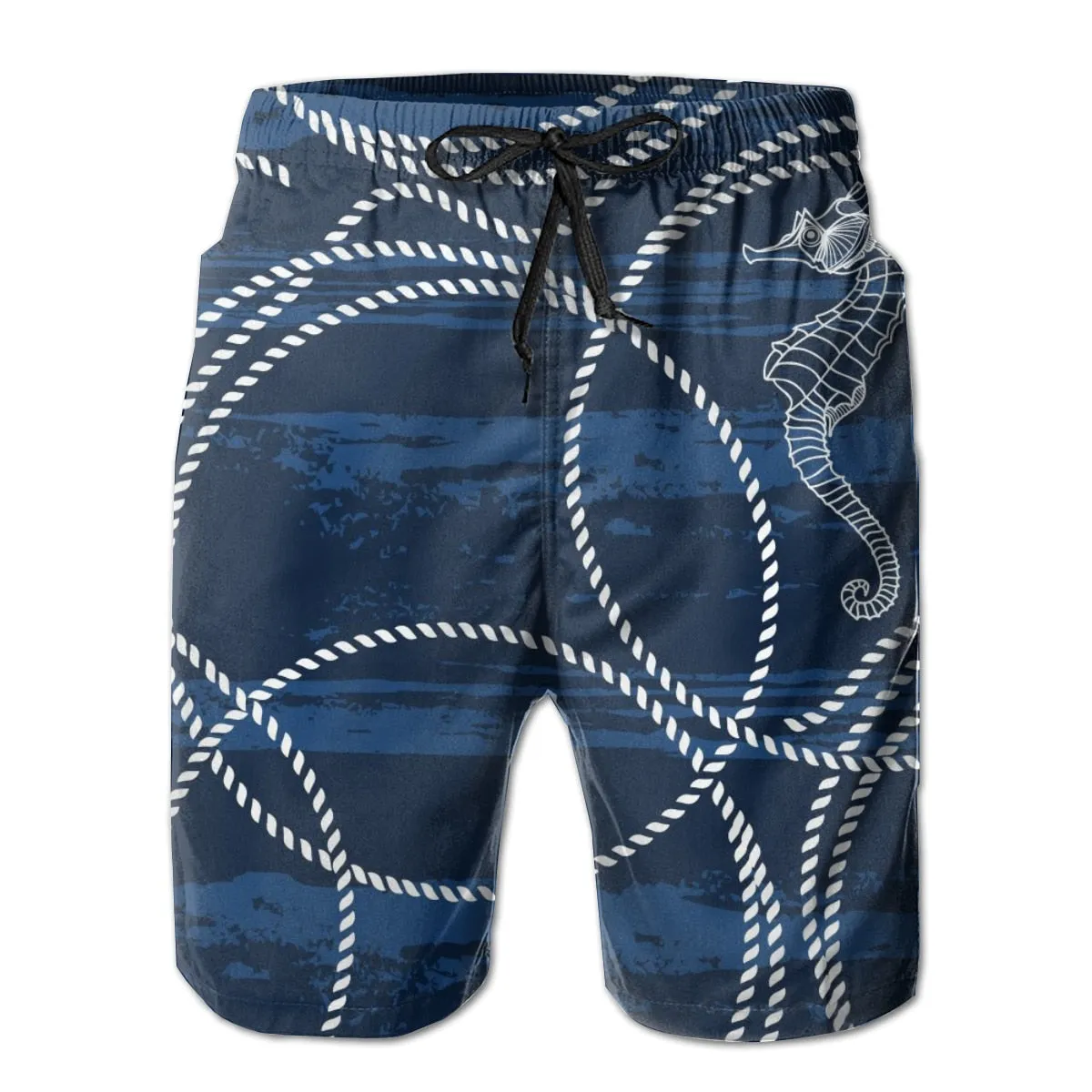 Swimwear Shorts Men: Seahorse Navy Blue
