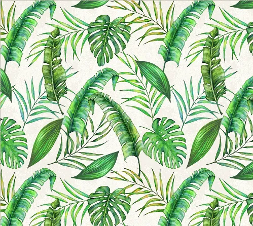 Tropical Paradise Tropical Leaves Ivory Fabric