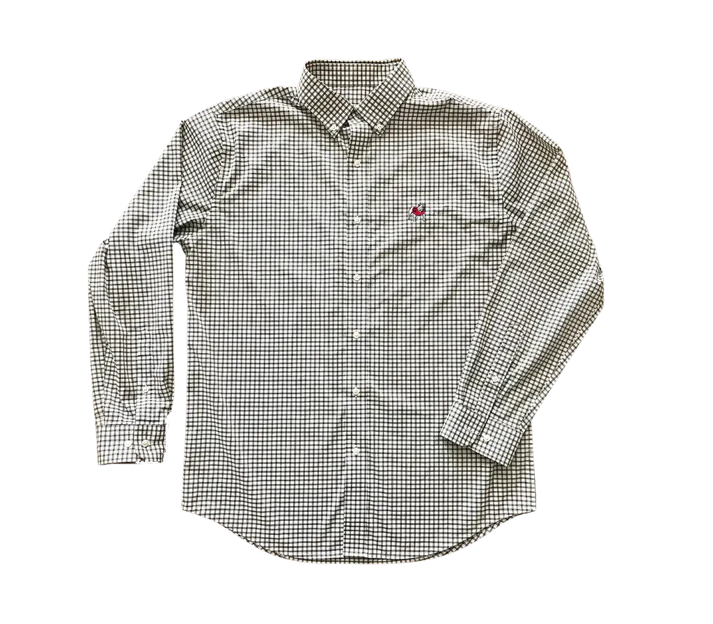 UGA Standing Dog Performance Button Down Charcoal