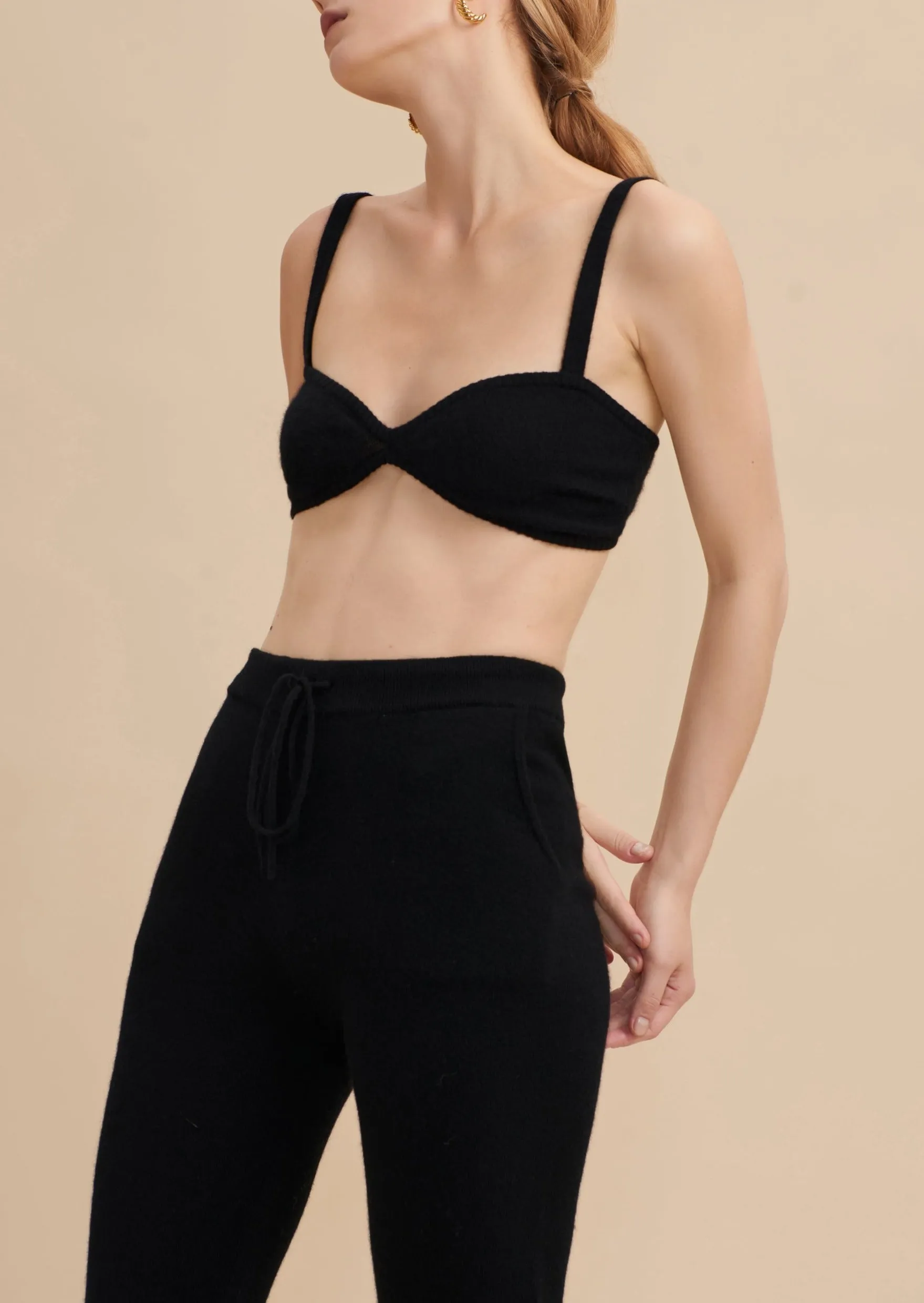 Vicia Cashmere Bralette - Black