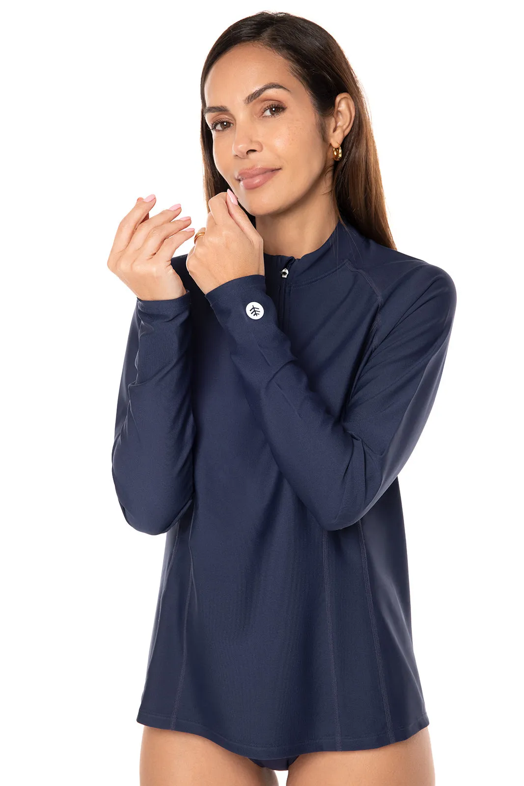 Women's Freestyle Long Sleeve Rash Guard  | Navy