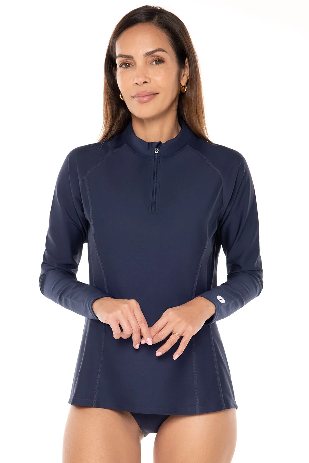 Women's Freestyle Long Sleeve Rash Guard  | Navy