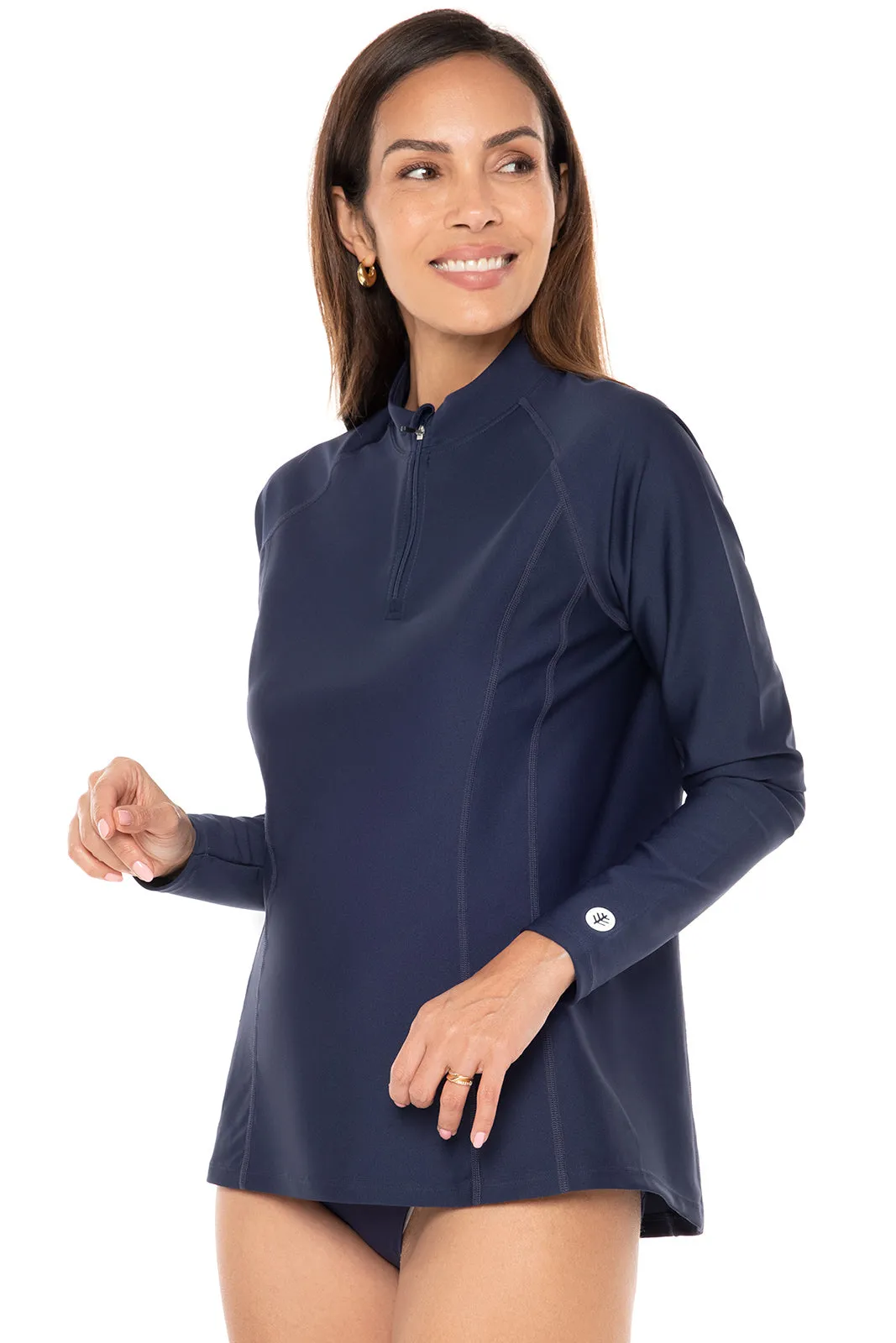 Women's Freestyle Long Sleeve Rash Guard  | Navy