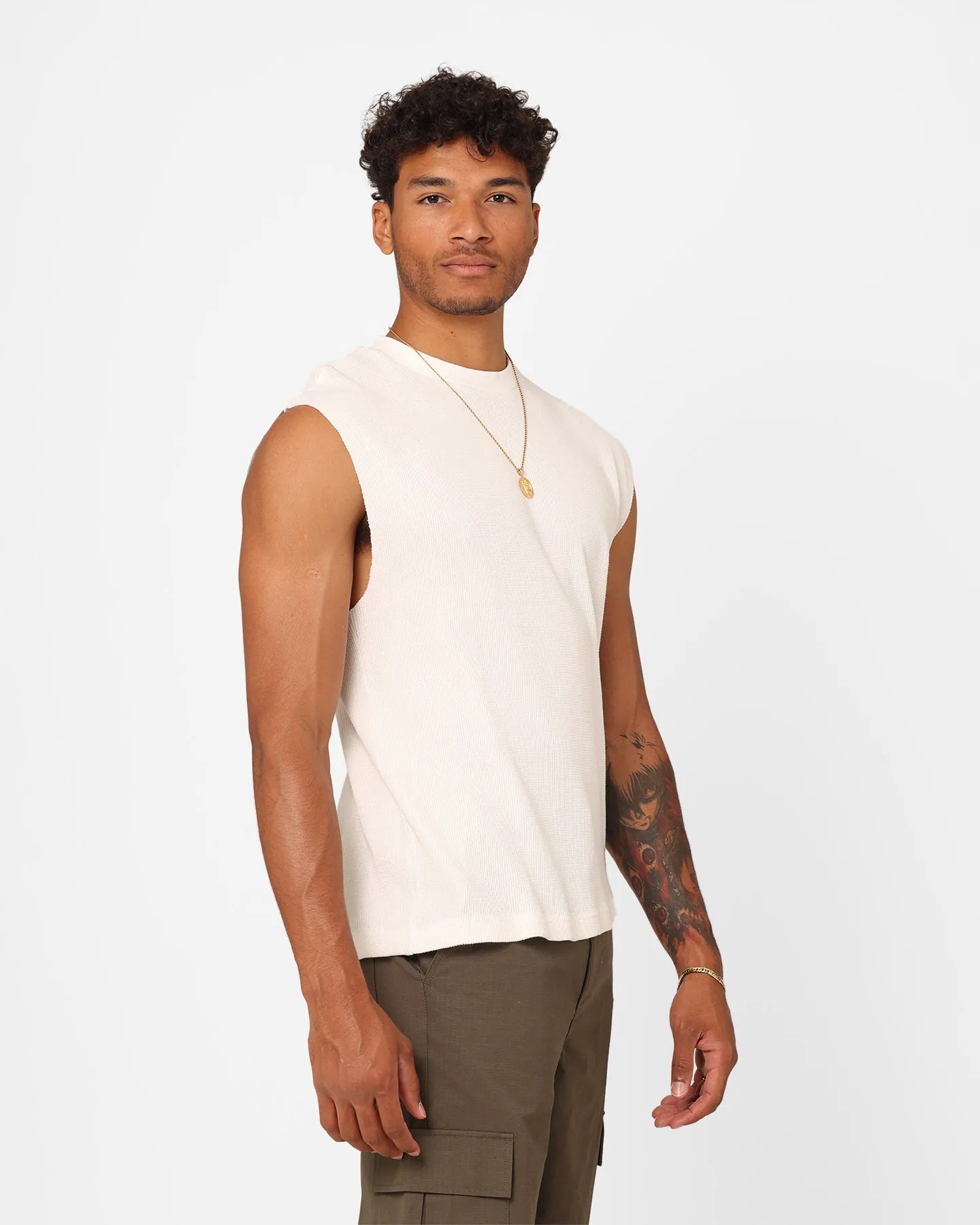 XXIII Waffle Muscle Singlet White